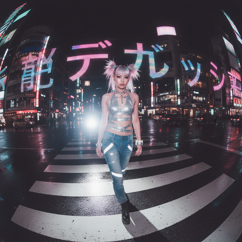 Stunning Neon City Girls Art — No. 585 — Digital Wall Art