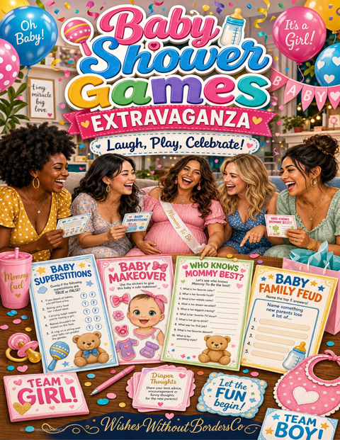 10 Exciting Baby Shower Games Printable Bundle