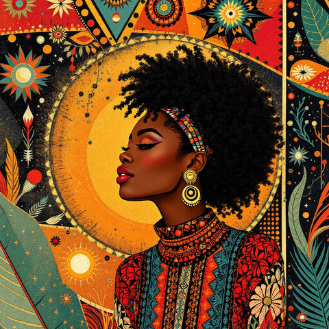 Boho Bohemian Woman Headwrap Portrait