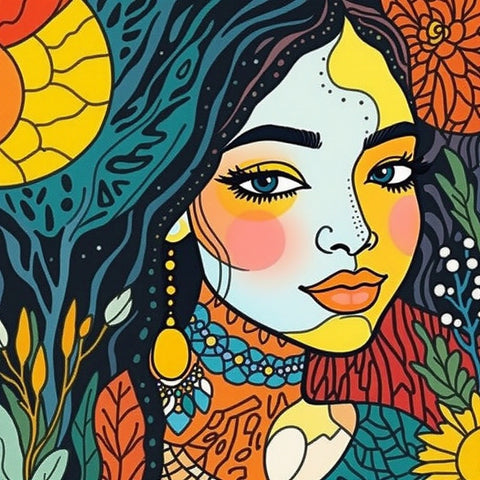 Boho Wildflower Bouquet Wall Art Print