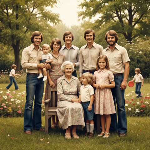 Vintage Family Heritage Sepia Portrait Card