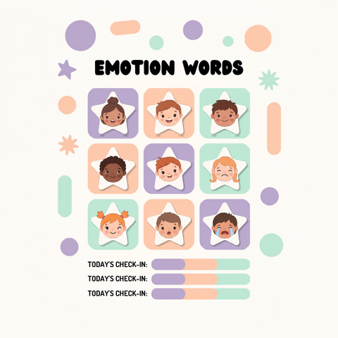 SEL Emotions Check-In Bundle | Kids Feelings Activity | Preschool Pre-K Kindergarten Classroom Decor | Calm Down Corner Printable PDF