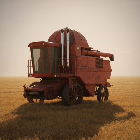 Two Tractors at Sunset