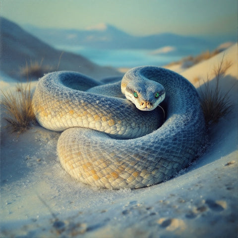 Blue Coils on Silver Sand