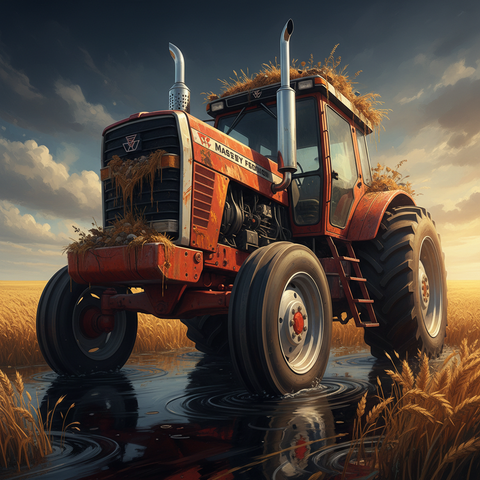 Weathered Tractor in Tall Grass