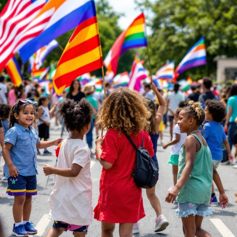 Pride Parade Celebration with Children — No. 544 — Digital Wall Art