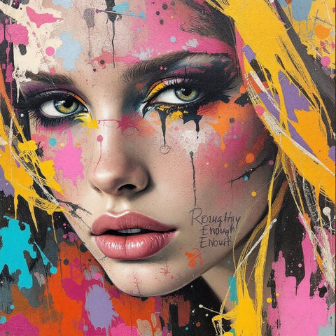 Electric Neon Portrait Print — No. 322 — Digital Wall Art