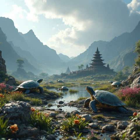 Whimsical Wild Digital Art — No. 355 — Fantasy Turtle Landscape