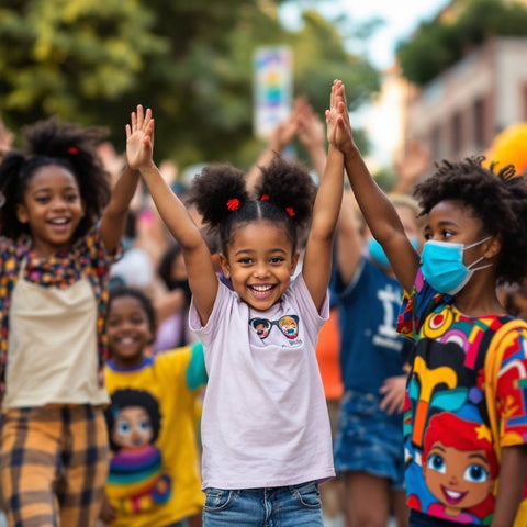 Children Celebrating Together — No. 517 — Digital Wall Art