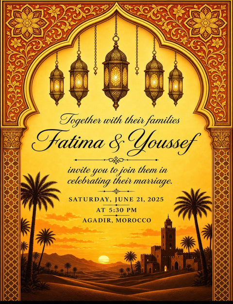 Moroccan Wedding Invitation — Custom Wedding Design