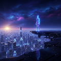 Neon City Girls Portrait Print — No. 596 — Digital Wall Art
