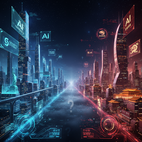 Beautiful Neon Futuristic Cityscape Print — No. 607 — Digital Wall Art