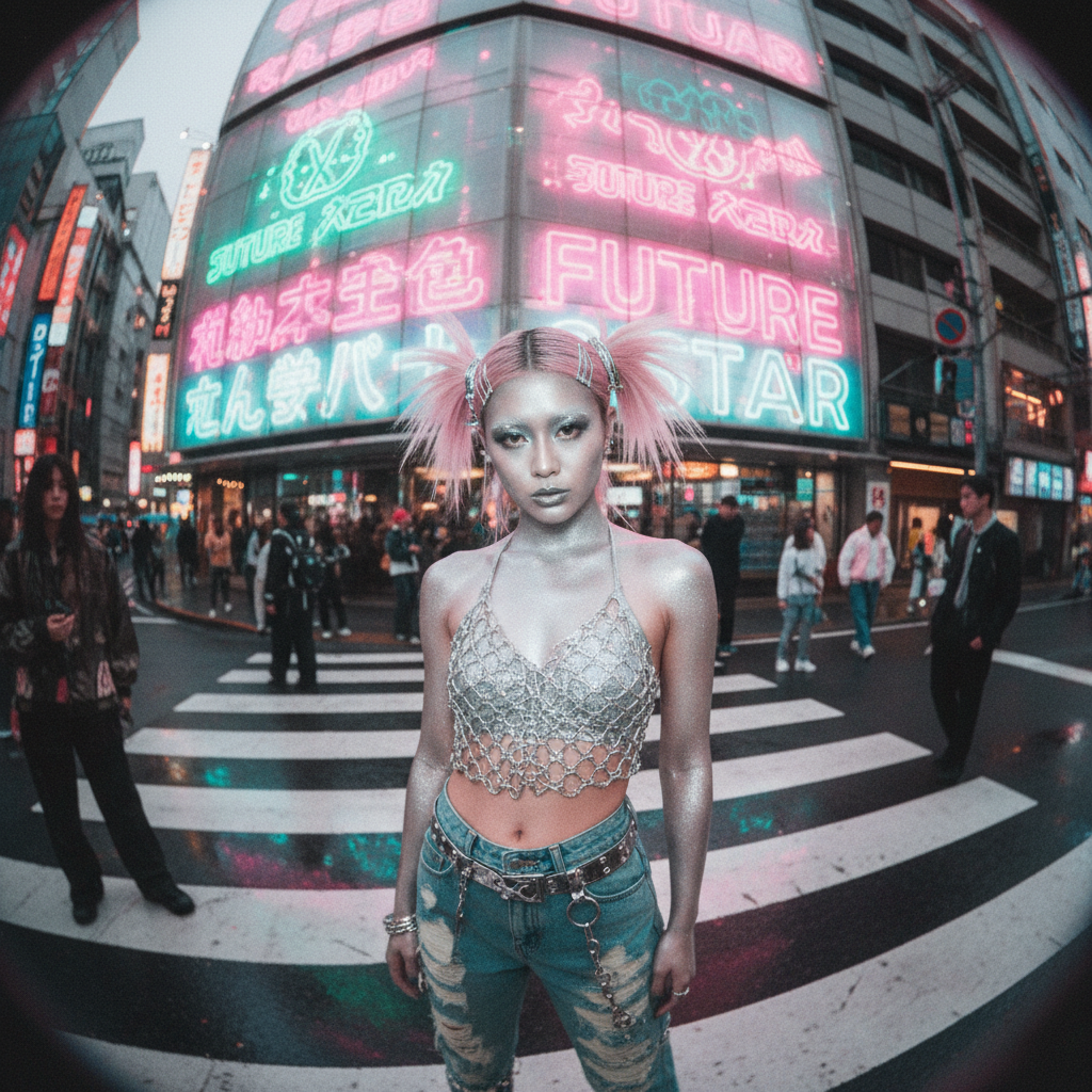 Neon City Girls Artistic Print — No. 584 — Digital Wall Art