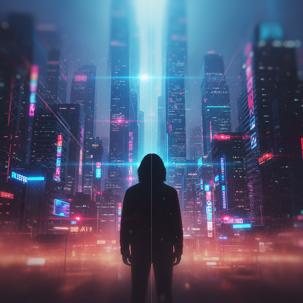 Neon City Girls Portrait Print — No. 612 — Digital Wall Art