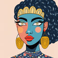 Boho Minimalist Line Art Portrait Print