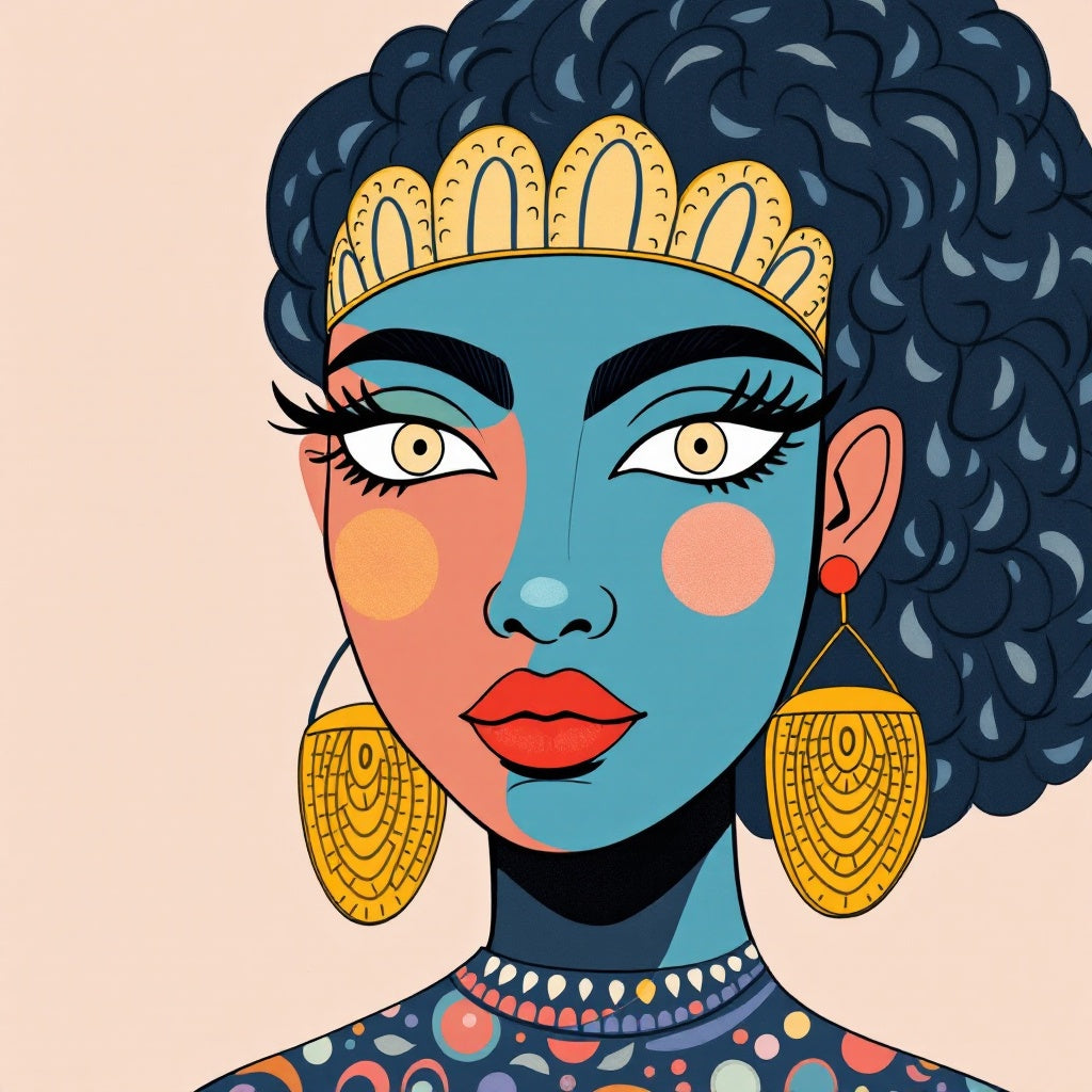 Boho Minimalist Line Art Portrait Print