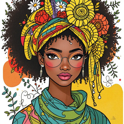 Boho Floral Crown Portrait Wall Art