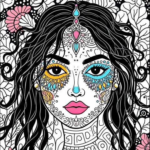 Bohemian Goddess Figure Wall Art Print