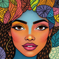 Boho Watercolor Floral Portrait Print