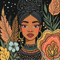 Boho Colorful Mosaic Portrait Wall Art
