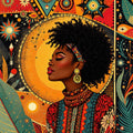Boho Bohemian Woman Headwrap Portrait