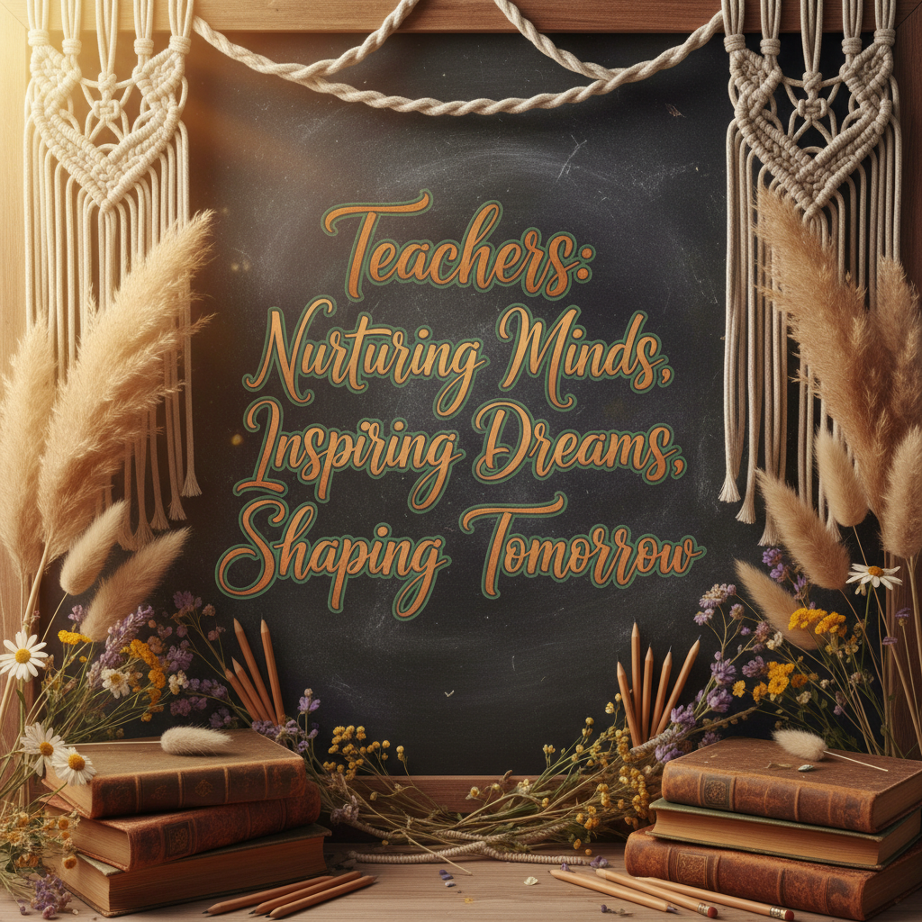 Teacher Appreciation Boho Poster Bundle | Rustic Classroom Decor | Thank You Teacher Wall Art | Inspirational Quotes | Digital Download