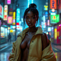 Beautiful Neon City Girls Print — No. 623 — Digital Wall Art