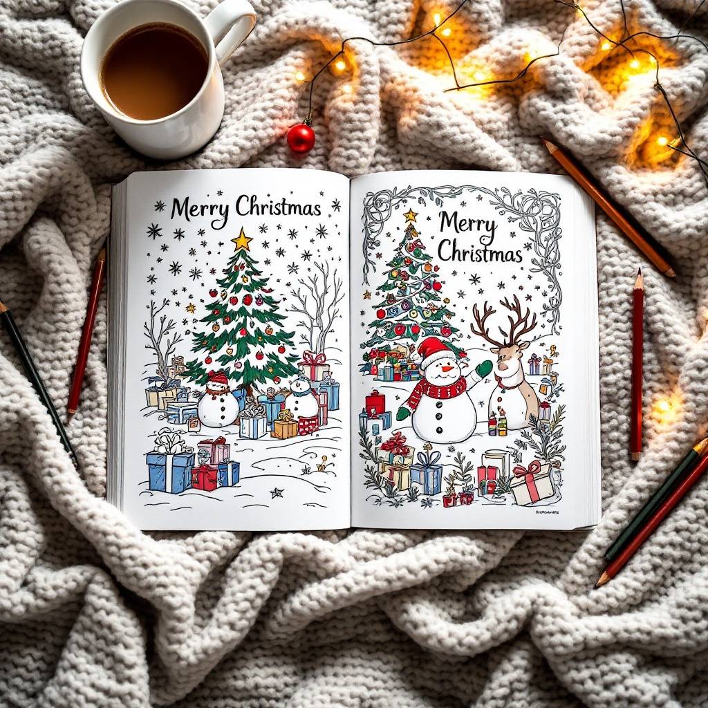 Christmas & Winter Holiday Coloring Book | 25 Festive Pages