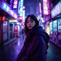 Neon City Girls Artistic Print — No. 624 — Digital Wall Art