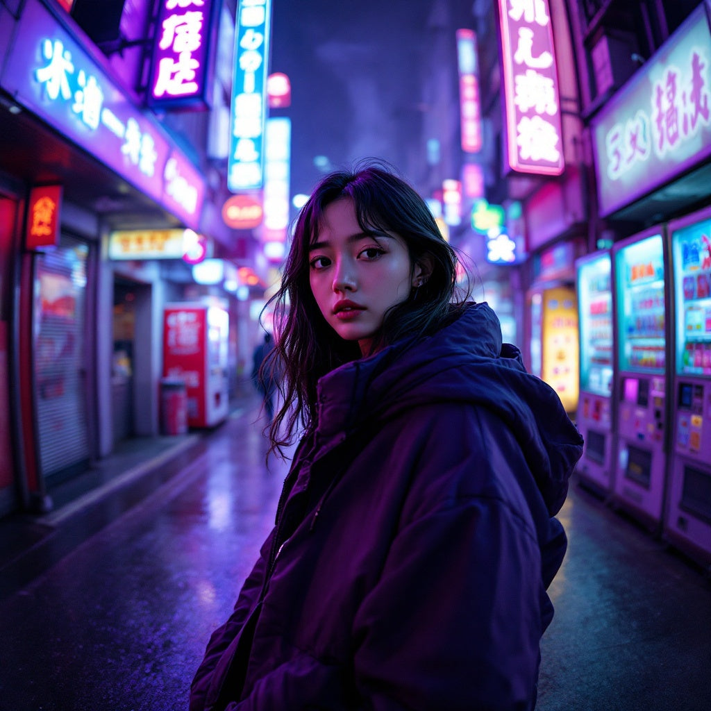 Neon City Girls Artistic Print — No. 624 — Digital Wall Art