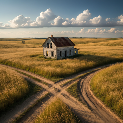 Farmhouse Under Big Sky