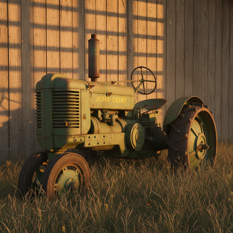 Steam Tractor at Sunset