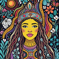 Bohemian Lush Floral Portrait Wall Art