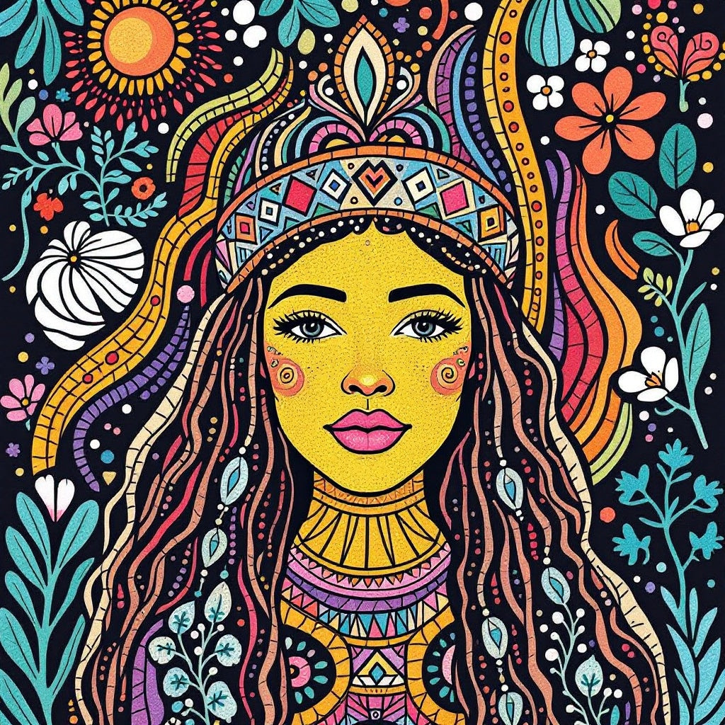 Bohemian Lush Floral Portrait Wall Art