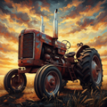 Tractor and Trailer at Golden Hour