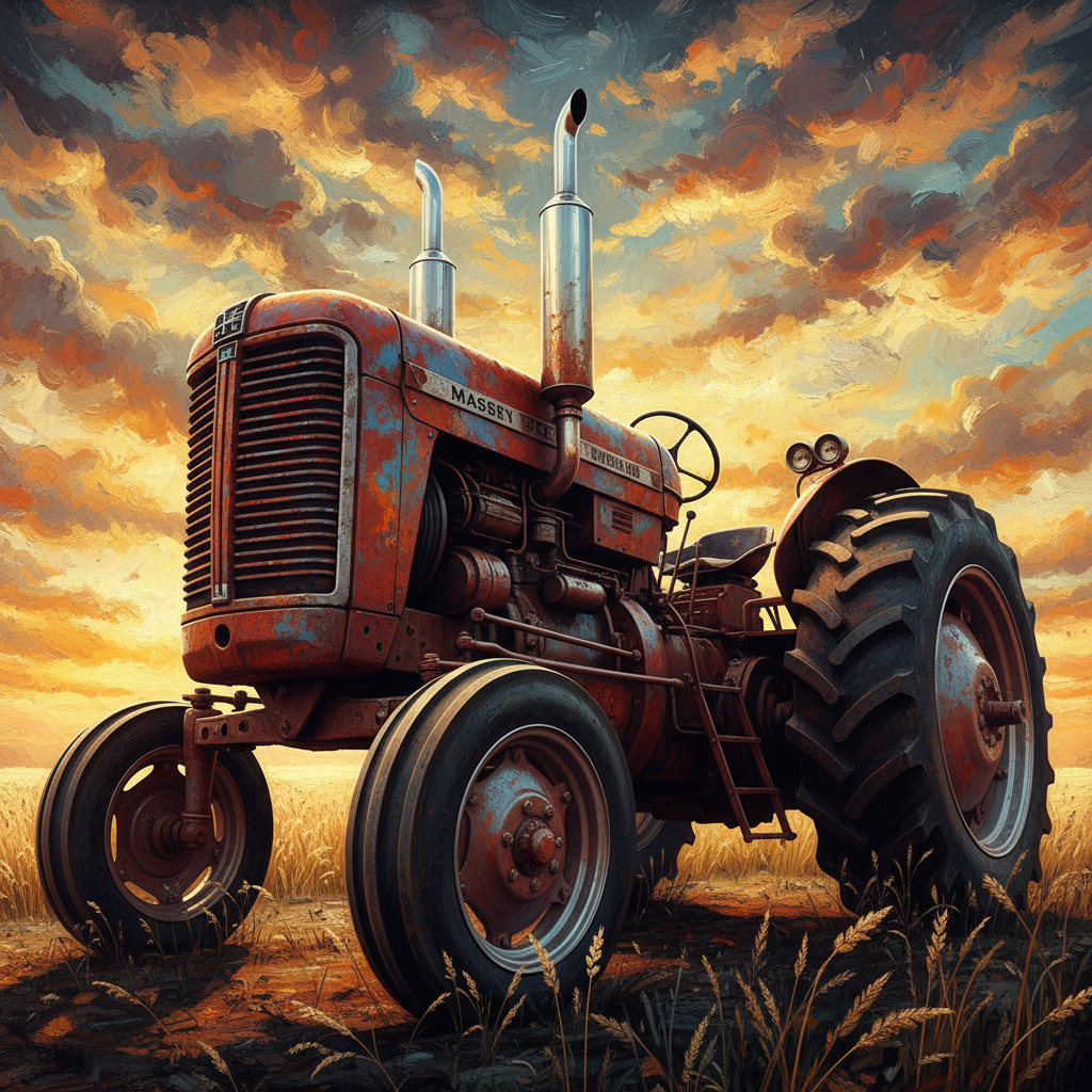 Tractor and Trailer at Golden Hour