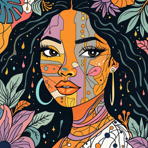 Boho Geometric Aztec Pattern Print