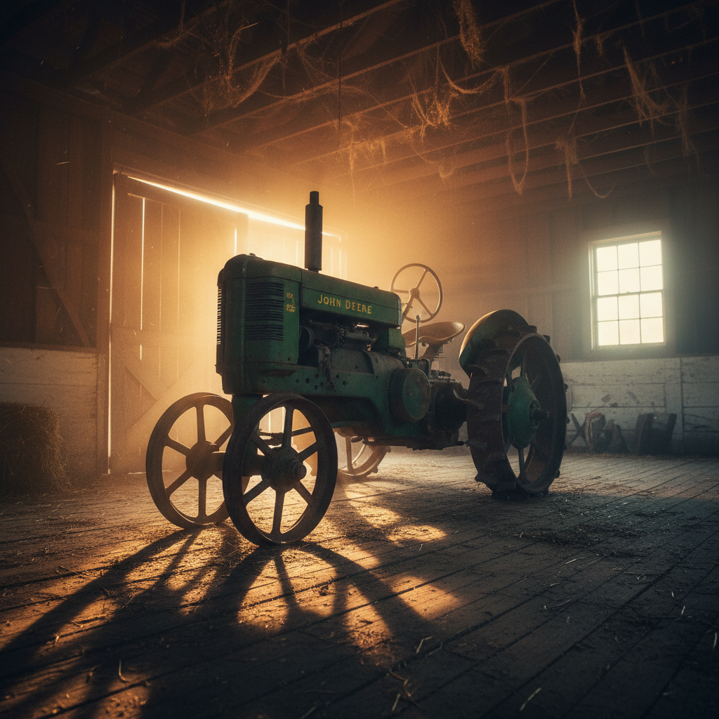 Tractor Silhouette at Dusk