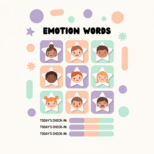 SEL Emotions Check-In Bundle | Kids Feelings Activity | Preschool Pre-K Kindergarten Classroom Decor | Calm Down Corner Printable PDF
