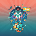 I Can Astronaut Space Poster | Inspirational Kids Wall Art | STEM Classroom Decor | Believe in Yourself Print | Digital Download