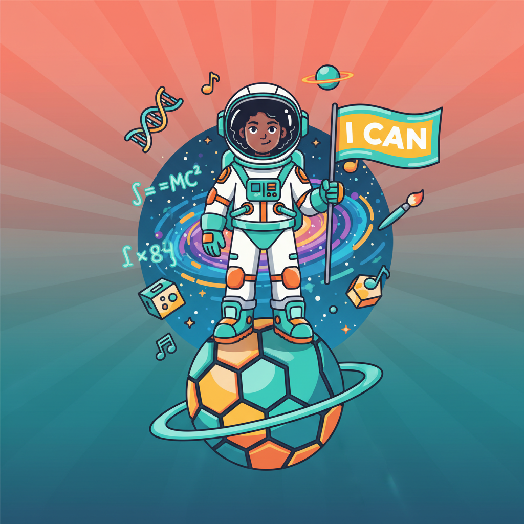 I Can Astronaut Space Poster | Inspirational Kids Wall Art | STEM Classroom Decor | Believe in Yourself Print | Digital Download
