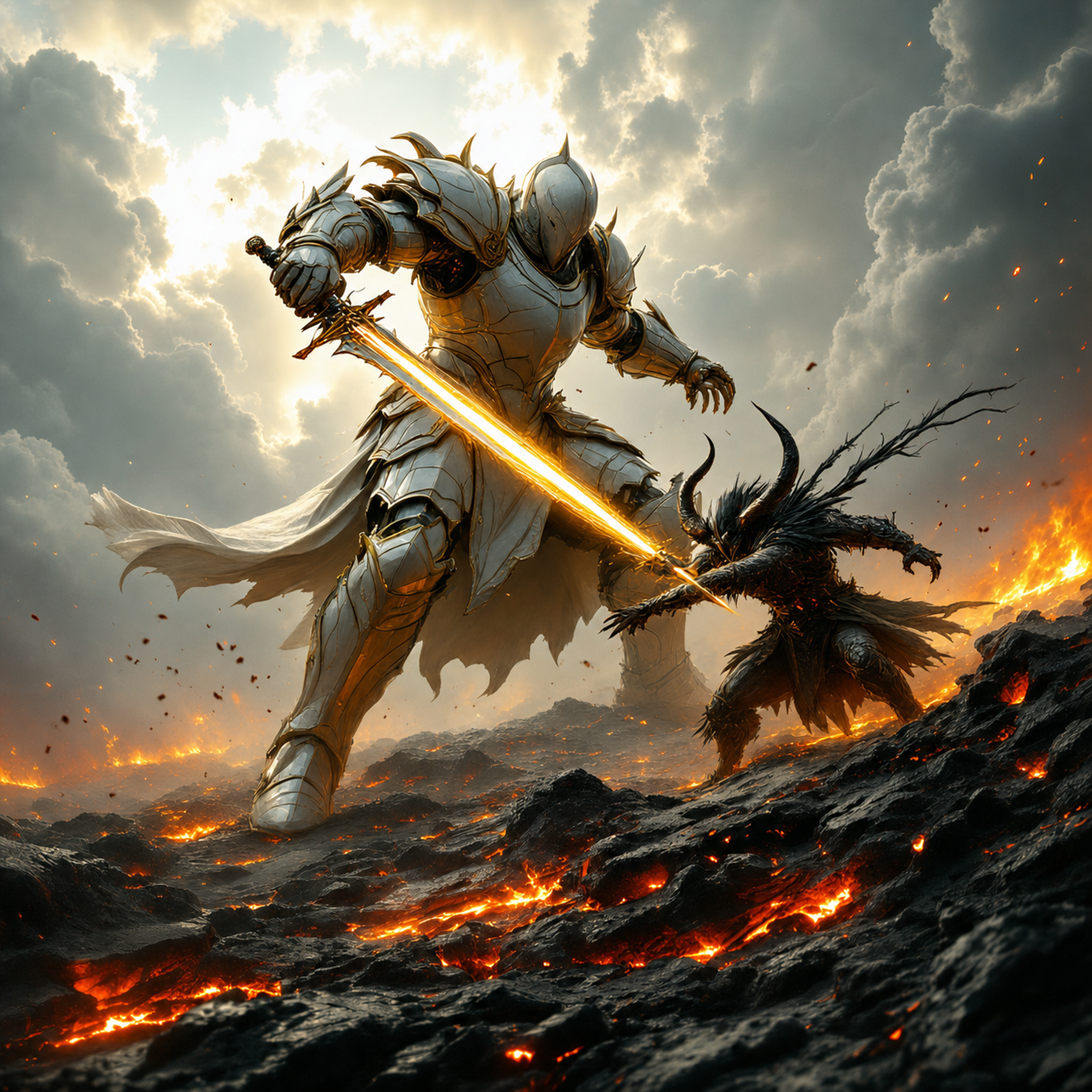 White Knight vs Demon Epic Triumph Card