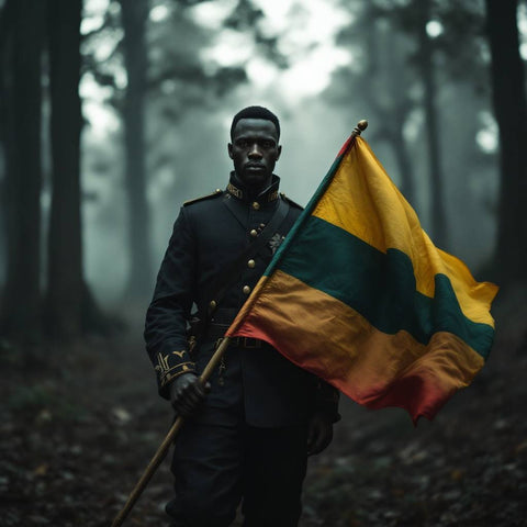 African Heritage Military Portrait Print — No. 182 — Digital Wall Art