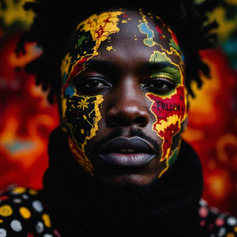 Vibrant Colorful Painted Portrait — No. 224 — Digital Wall Art