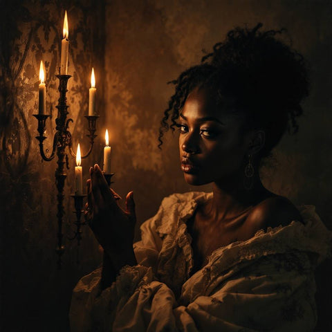 Vintage Portrait with Candlelight — No. 286 — Digital Wall Art
