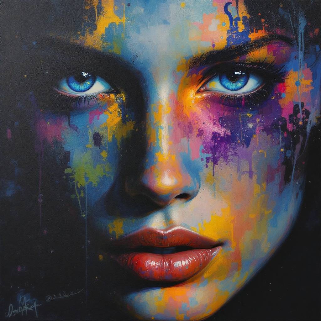 Bold Neon Modern Wall Art — No. 326 — Digital Wall Art
