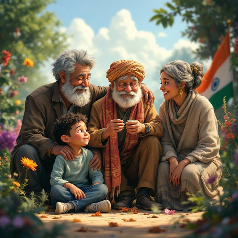 Indian Family & Heritage Art — No. 469 — Digital Wall Art