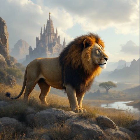 Majestic Lion Illustration Print — No. 412 — Digital Wall Art