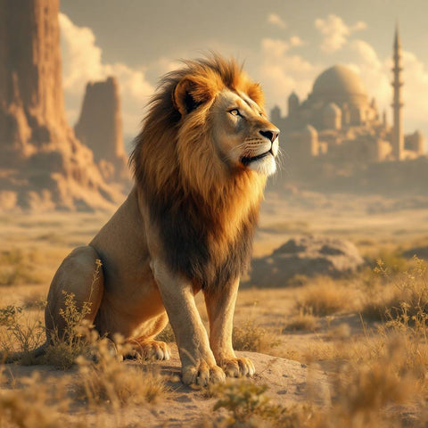 Majestic Lion in Desert — No. 414 — Digital Wall Art