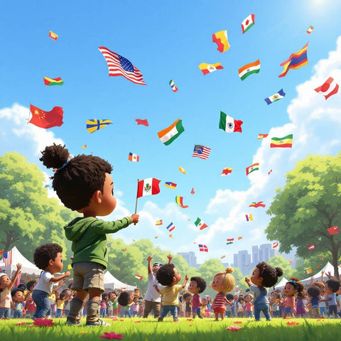 Children Celebrating Unity Wall Art — No. 463 — Digital Wall Art